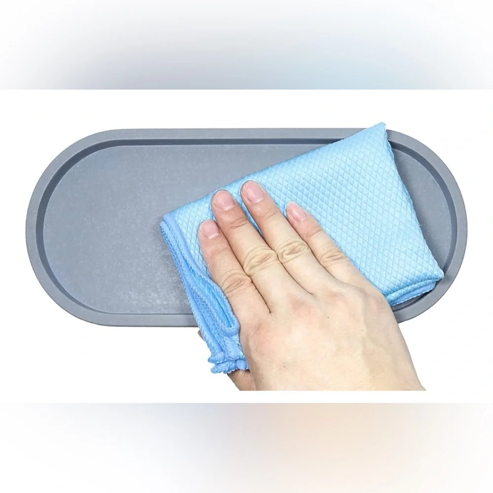 NEW Concrete Oval Vanity Tray Counter Concrete Tray Bathroom Organizer 10x4